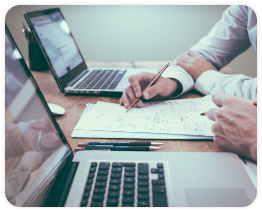 laptop on office table